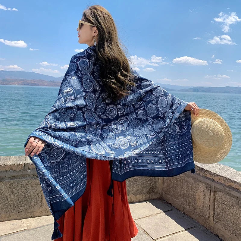 Twill Cotton Pareo Beach Cover Up – 90x180cm Large Sarong Wrap for Women