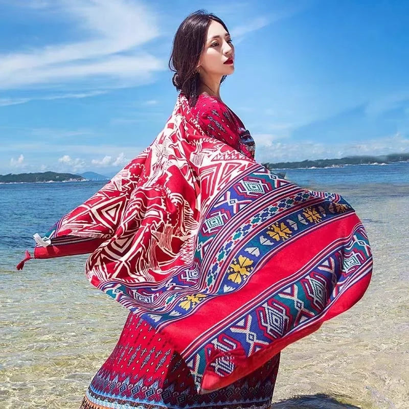 Twill Cotton Pareo Beach Cover Up – 90x180cm Large Sarong Wrap for Women