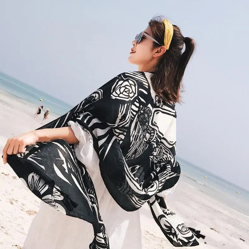 Twill Cotton Pareo Beach Cover Up – 90x180cm Large Sarong Wrap for Women