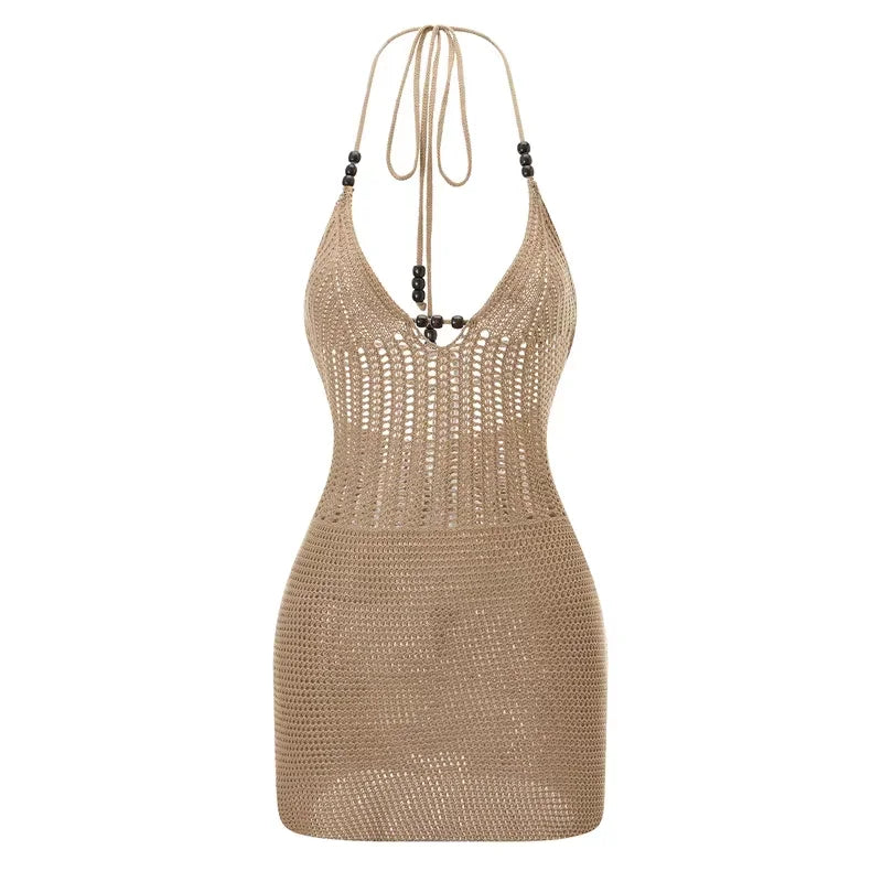Hirigin Women’s Backless Halter Mini Dress - Chic summer dress for women