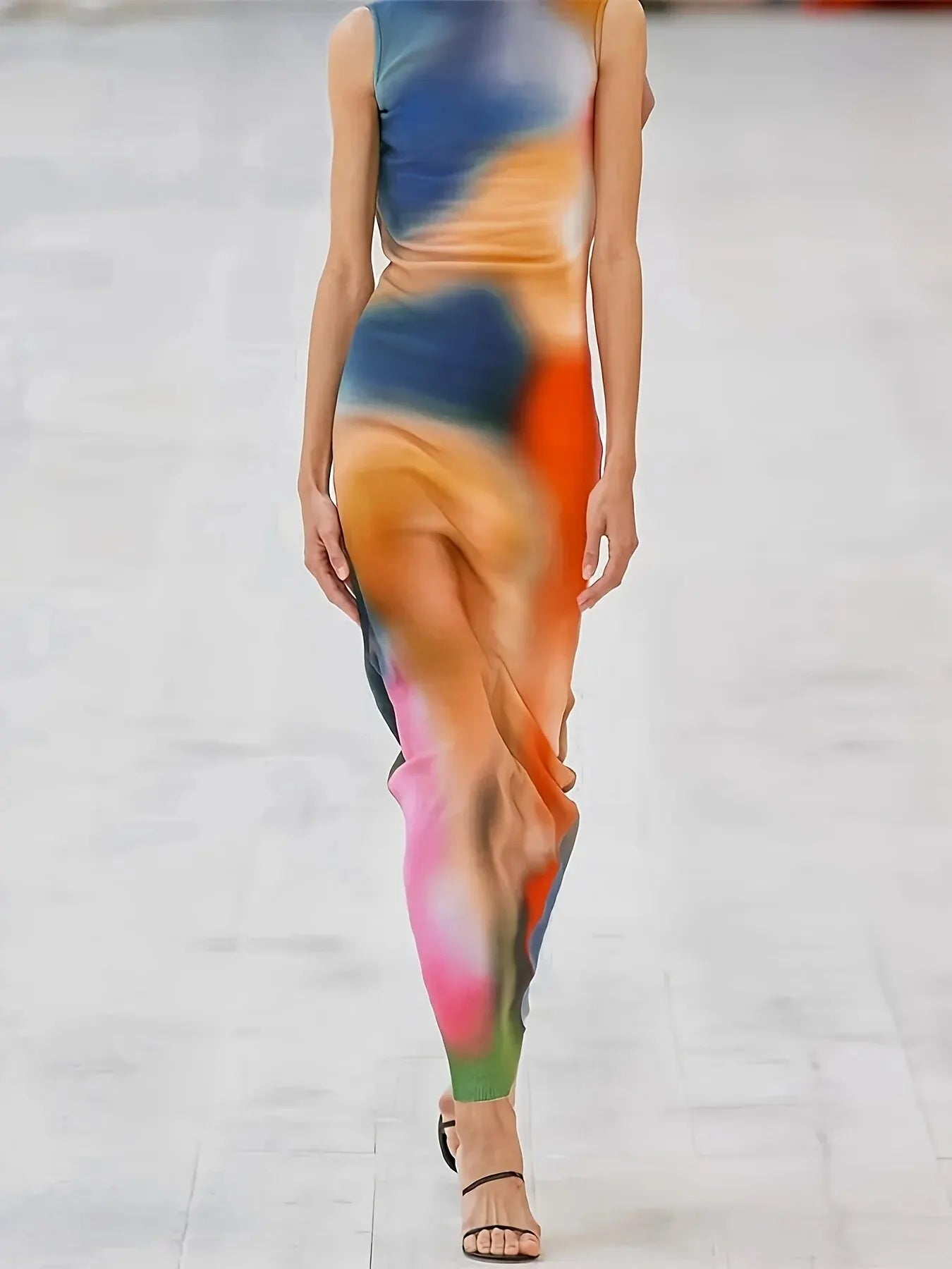 Dulzura Women’s Summer Tie-Dye Bodycon Long Dress