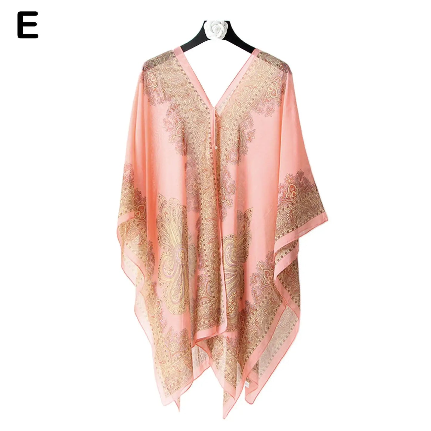 Women’s Chiffon Kaftan Beach Cover-Up – Loose Tunic Dress for Swimwear & Resort Wear