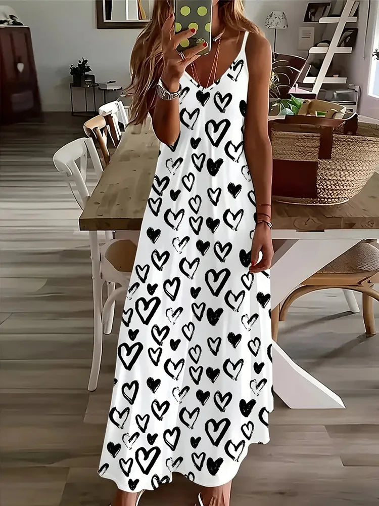 Hawaiian Floral Suspender Dress – Sexy V-Neck Party & Evening Dress