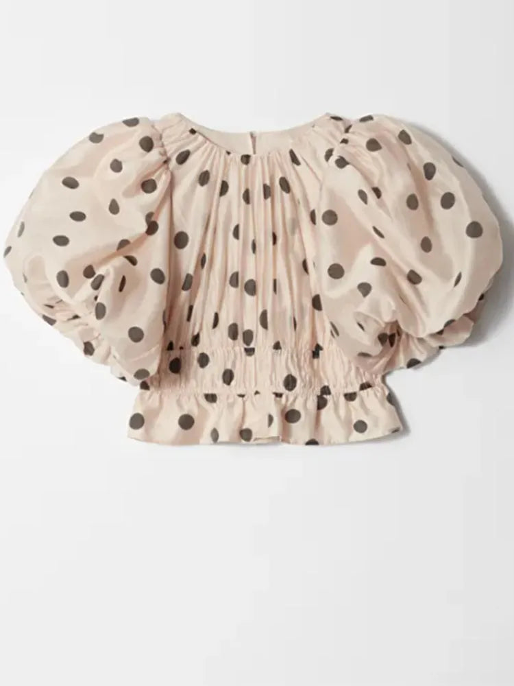 Polka Dot Maxi Dress – Elegant Square Neck Sleeveless High Waist Gown