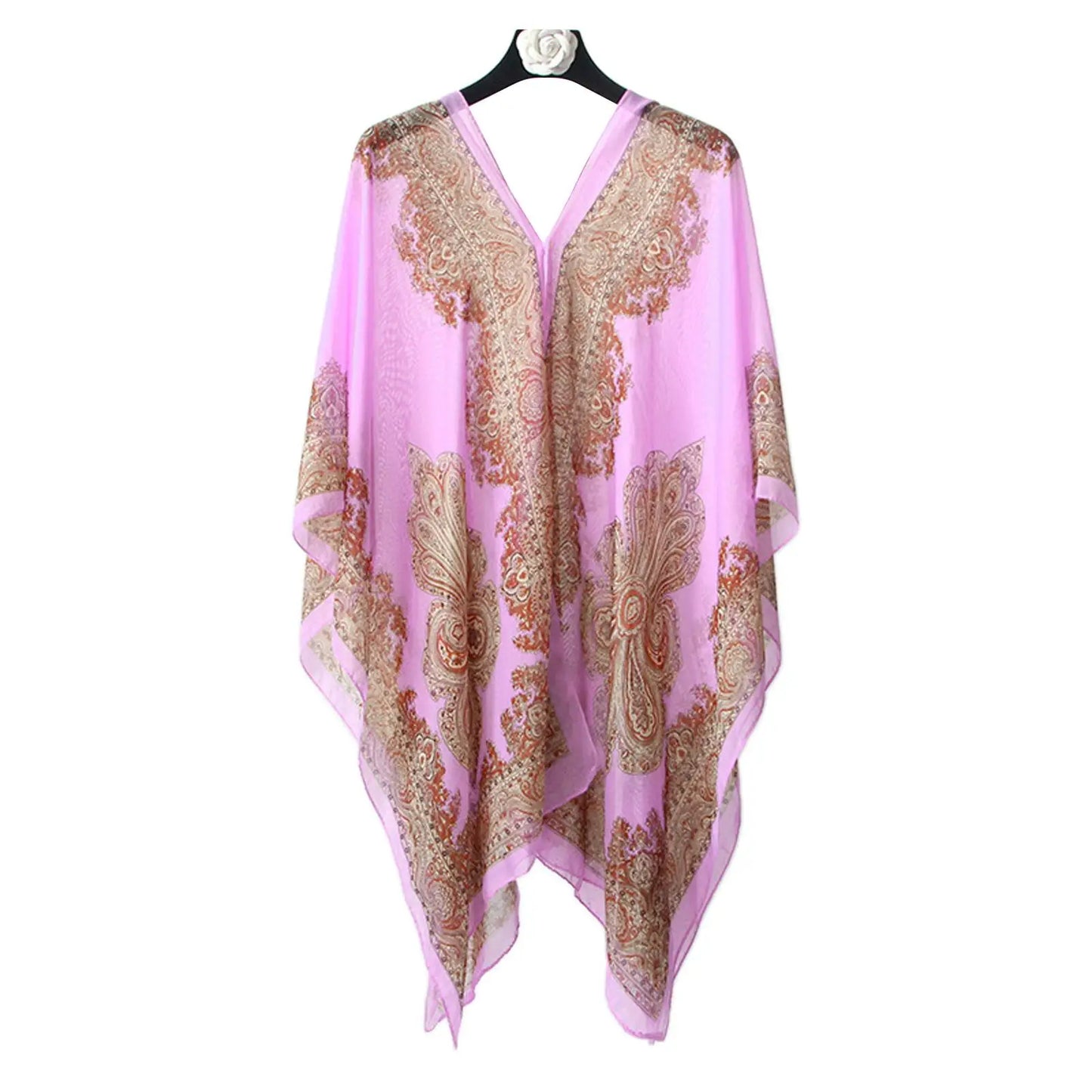 Women’s Chiffon Kaftan Beach Cover-Up – Loose Tunic Dress for Swimwear & Resort Wear