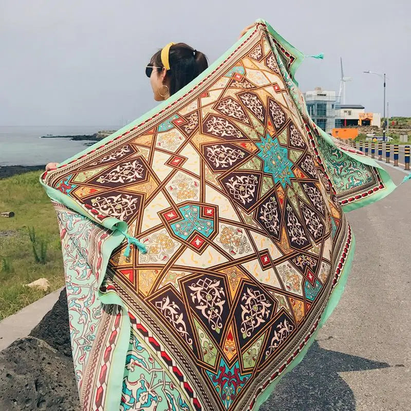 Twill Cotton Pareo Beach Cover Up – 90x180cm Large Sarong Wrap for Women