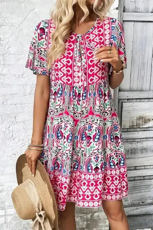 Pink Bohemian Summer Dress-3