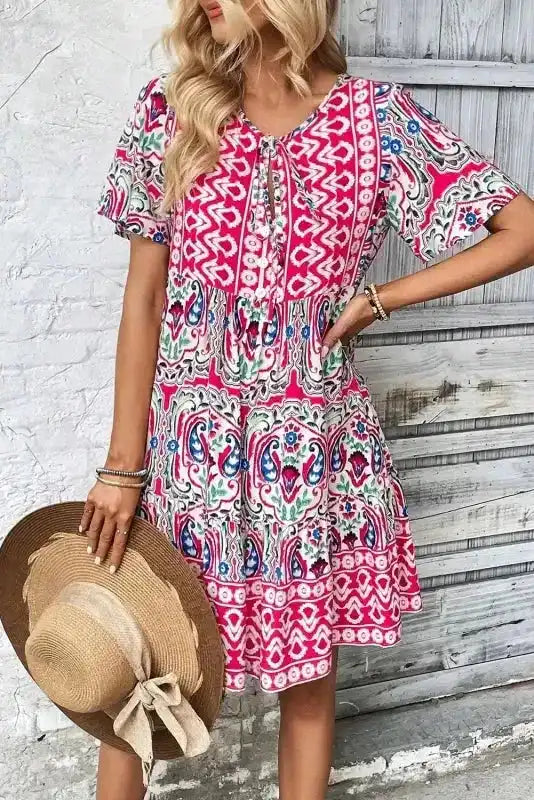 Pink Bohemian Summer Dress-4