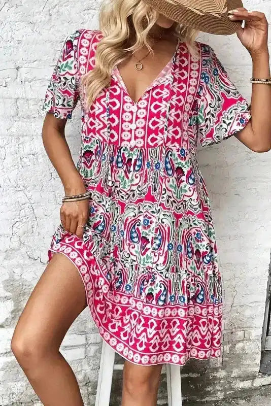 Pink Bohemian Summer Dress-2