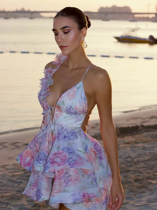 Chic Printed Mini Dress - Chic summer dress for women