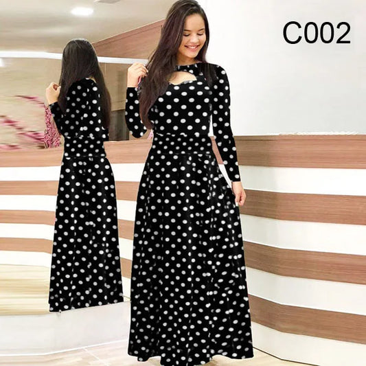 Women’s Hollow Slim Fit Floral Long Sleeve Dress - Chic summer dress for women