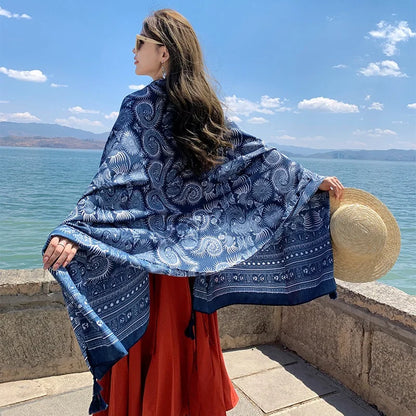Twill Cotton Pareo Beach Cover Up – 90x180cm Large Sarong Wrap for Women