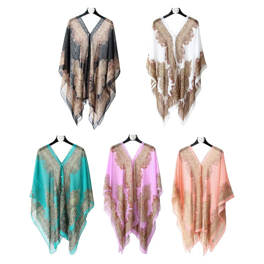 Women’s Chiffon Kaftan Beach Cover-Up - Chic summer dress for women