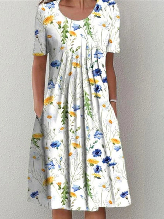 Fashion Elegant Loose Printed Dress for Women - Chic summer dress for women