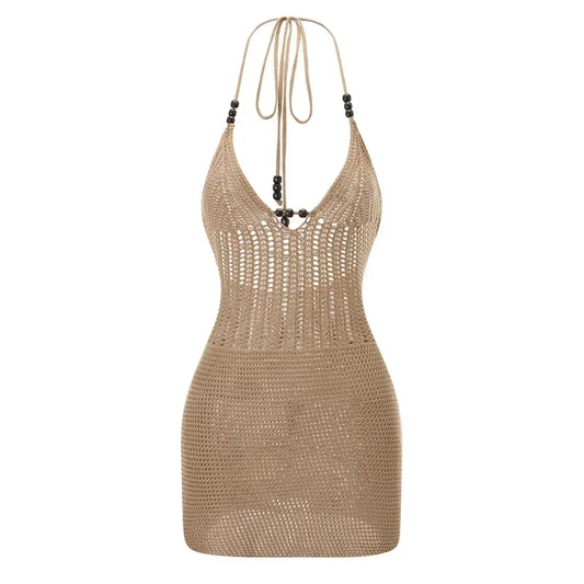 Hirigin Women’s Backless Halter Mini Dress - Chic summer dress for women
