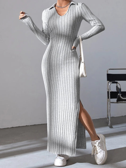 Sexy Knit V-Neck Sweater Dress - Chic summer dress for women
