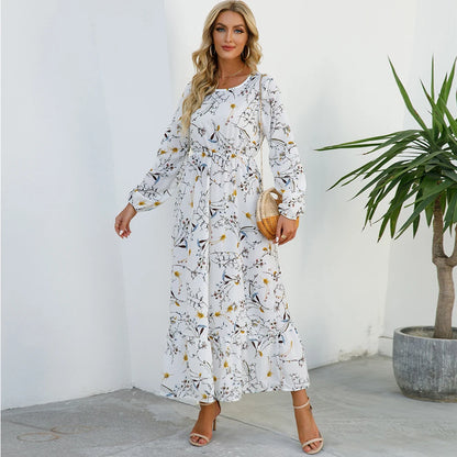 Bohemian Floral Maxi Dress for Women – Spring Summer Casual Long Sleeve Beach Dress