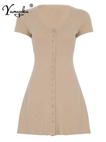 Sexy Mini Summer Dress for Women – Elegant Casual Bodycon Birthday Party Dress