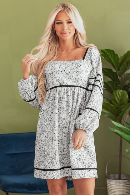 Nicole Floral Square Neck Dress-0