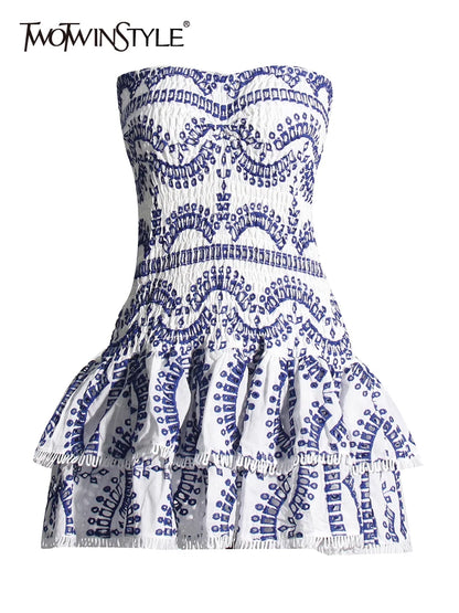Designer Women’s Strapless Mini Dress - Chic summer dress for women