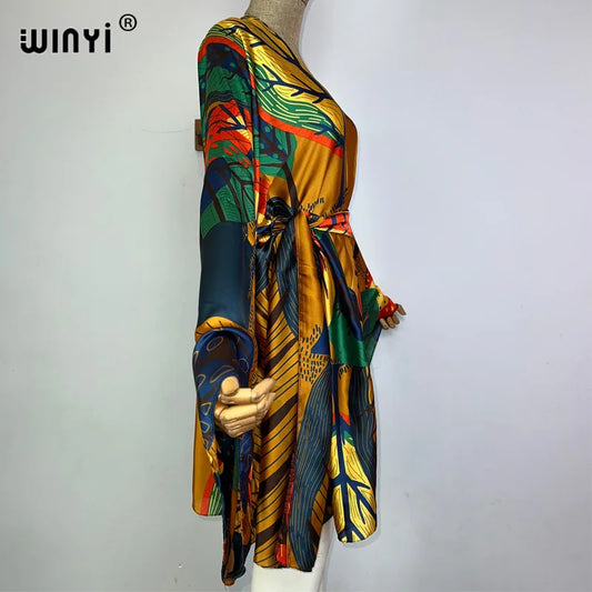 WINYI Bohemian Print Bikini Cover-Up - Chic summer dress for women