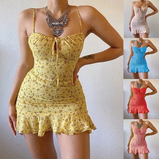 Women’s Floral Camisole Dress – Sexy Casual Summer Lounge Slip Dress