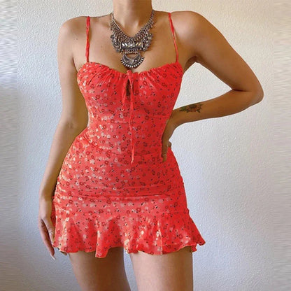 Women’s Floral Camisole Dress – Sexy Casual Summer Lounge Slip Dress