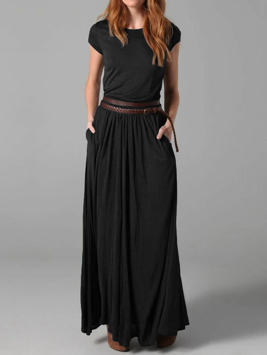 Elegant Solid Color Maxi Dress - Chic summer dress for women