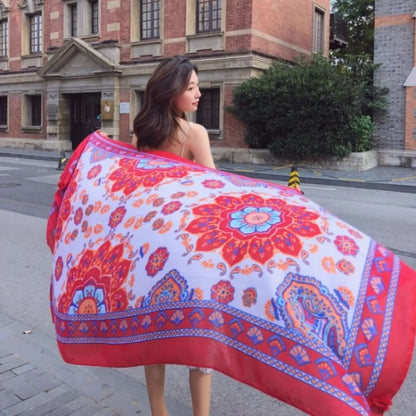 Twill Cotton Pareo Beach Cover Up – 90x180cm Large Sarong Wrap for Women