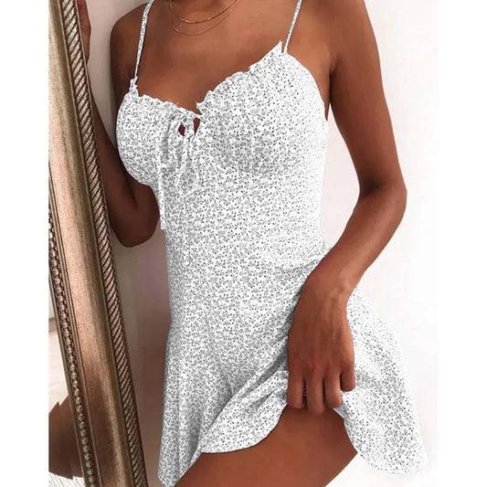 Floral Print A-Line Mini Dress - Chic summer dress for women