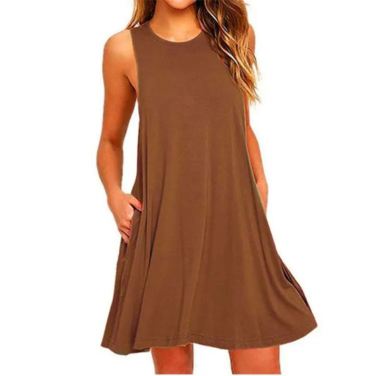 Loose Fit Swing T-Shirt Dress - Chic summer dress for women
