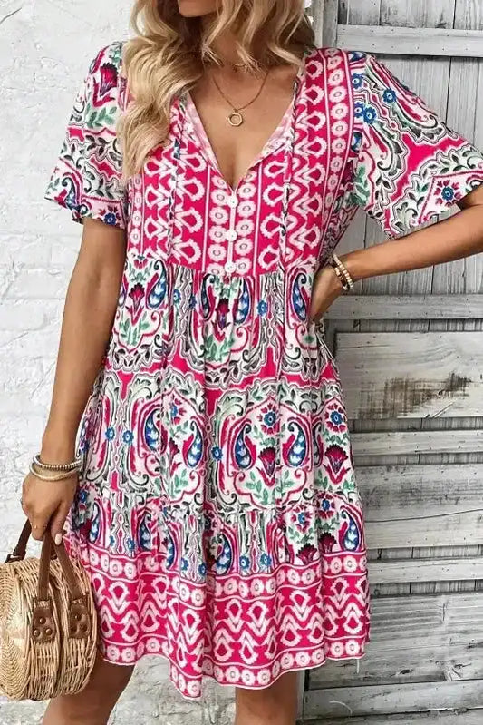Pink Bohemian Summer Dress-0